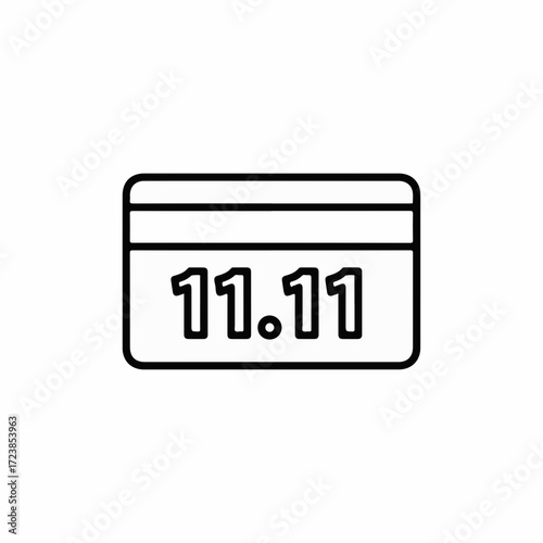 Singles Day illustration showing calendar icon with date '11.11' representing special day for shoppers. Singles Day vector outline graphic for promotional media with event information,