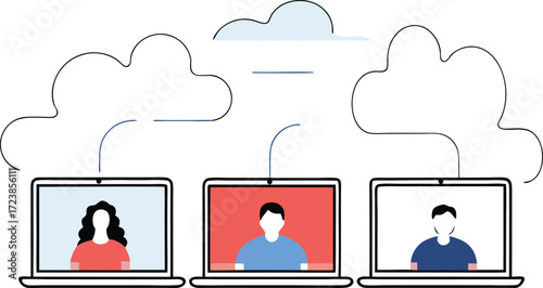 The cloud computing concept applying for business.