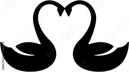 Two swans heart shape necks g...