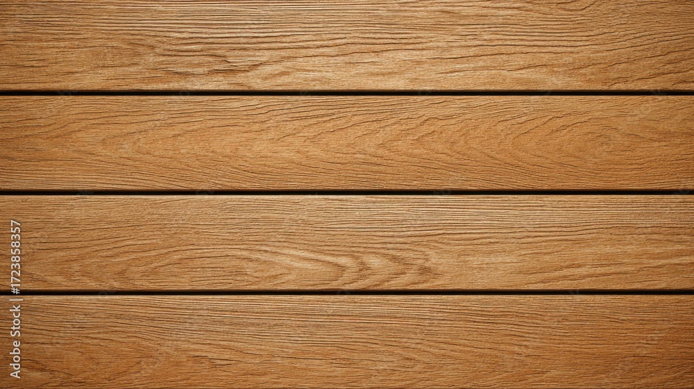 Fototapeta premium Horizontal oak planks with elegant linear grain patterns, matte surface, and balanced warm tones for background design