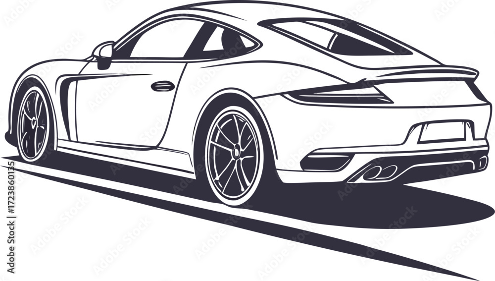 Fototapeta premium Sleek modern sports car silhouette design for automotive enthusiasts