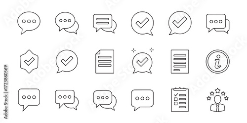 Collection of sketchy communication and business icons for digital use