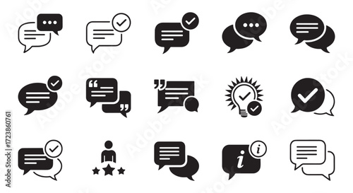 Speech bubble icons set communication conversation messages chat symbols
