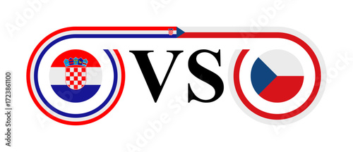 concept between croatia vs czech republic . vector illustration isolated on white background