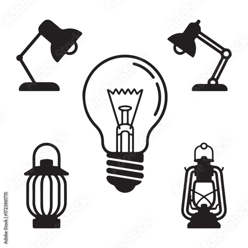 Rustic kerosene lantern icon