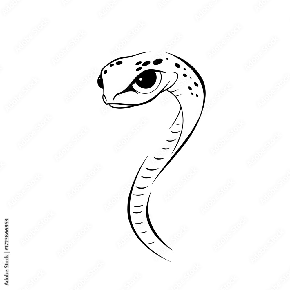 Fototapeta premium Viper. Viper simple black and white line art vector logo