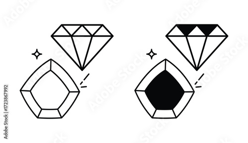 gemstones icon design with white background stock illustration