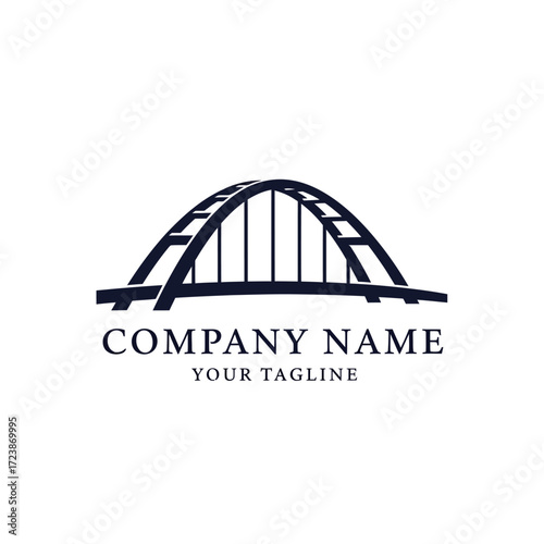 Elegant arched bridge logo design template for a corporate business identity.