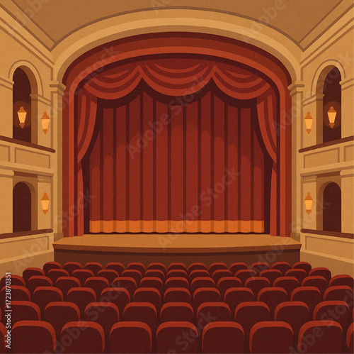 cinema auditorium with red chairs