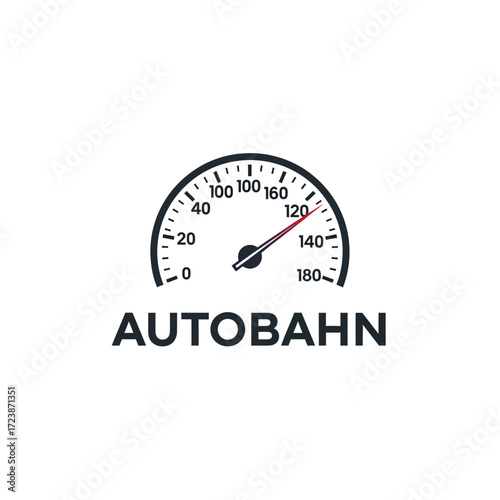 A speedometer with the word "AUTOBAHN" below it, symbolizing speed and travel.