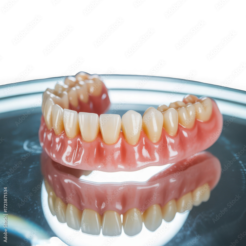 Obraz premium 3d rendered realistic denture set isolated on transparent background