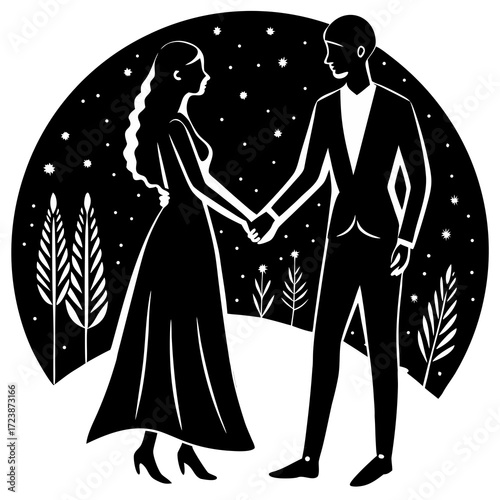 silhouette of a couple