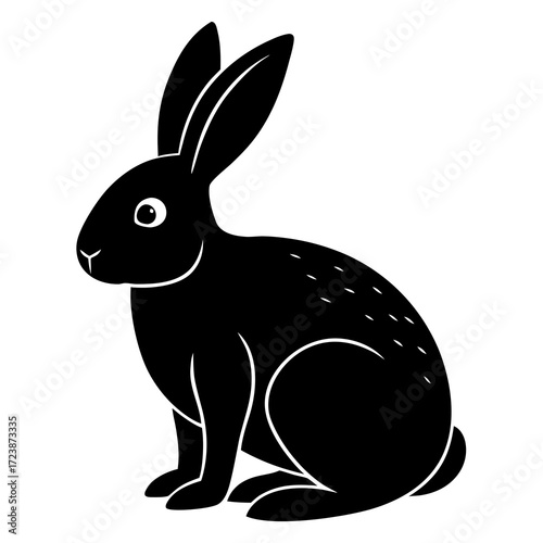 vector illustration of a rabbit with white background