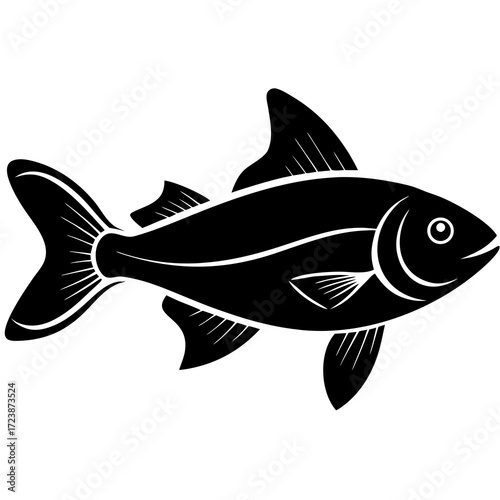 fish silhouette on a white background