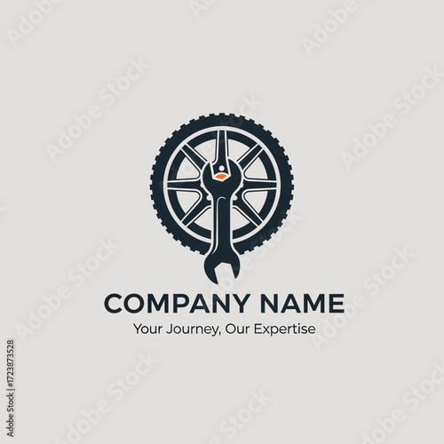 Professional logo design for a bicycle repair shop featuring a wrench inside a bike gear, symbolizing expertise and service.