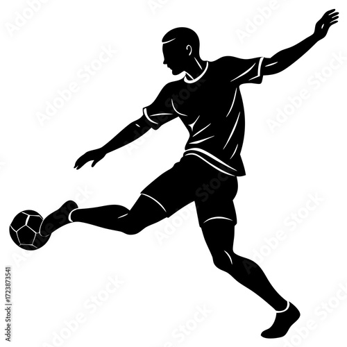 silhouette of a soccer man 
