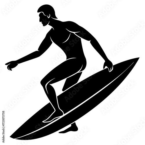 surfer silhouette vector