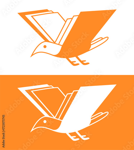 An image of a bird in the form of a book.