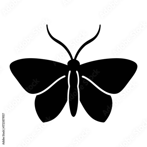 Vector graphic of a black moth silhouette for insect lovers and nature enthusiasts design needs