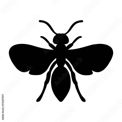 Isolated silhouette of a bee vector graphic for beekeeping honey and nature related designs and art