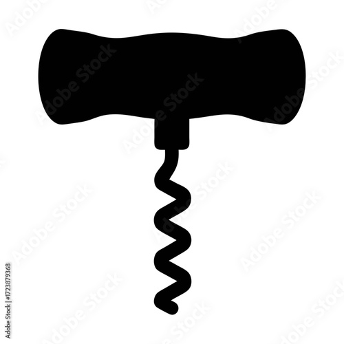 Corkscrew wine opener vector illustration for bar tools and kitchen gadgets and wine accessories