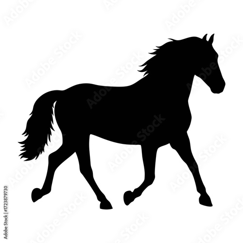 Horse silhouette vector illustration for equestrian design projects and animal themed graphics design needs