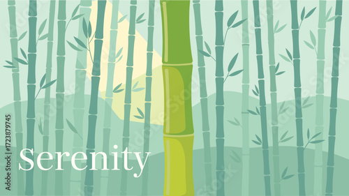 Bamboo Forest Serenity Graphic Design Nature Scene.