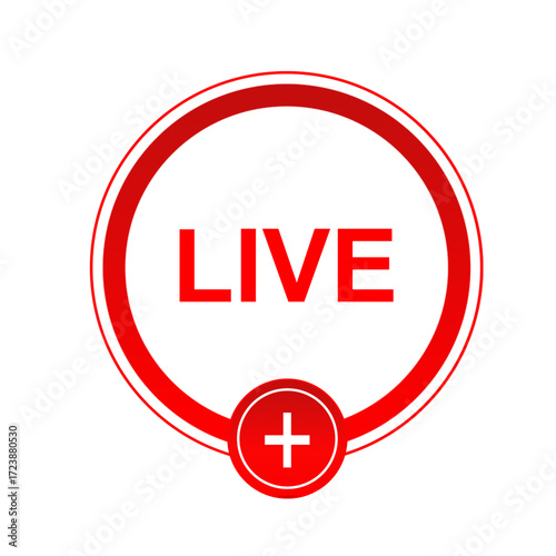 Live streaming icon, symbol and button of live streaming