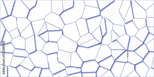 Blue glass mosaic tile pattern vector illustration for a seamless geometric wallpaper design backdrop. 3d papercut background for web in design.