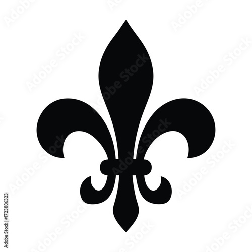 Fleur de lis vector illustration, french lily symbol, heraldic design element, royal emblem design