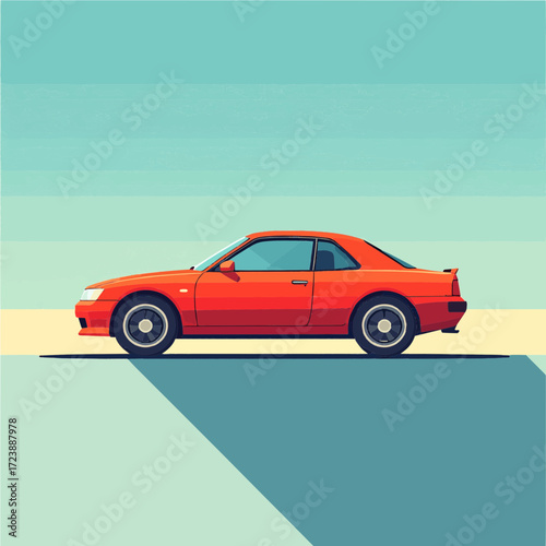 Large car icon, suitable for transport apps, posters, and education