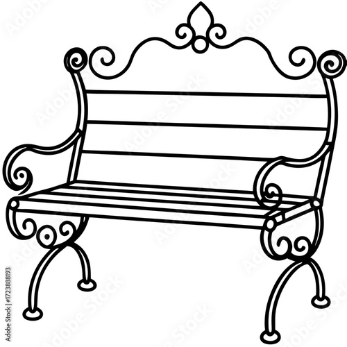 bench on a white background