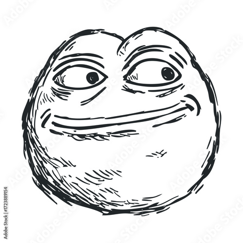  Sketch drawing of a smug looking internet meme face
