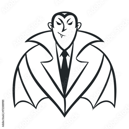  Stylized cartoon vampire in a winged cloak