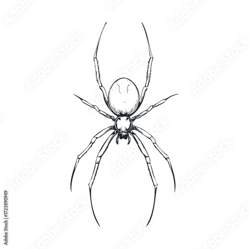 Detailed hand-drawn sketch of a spider.