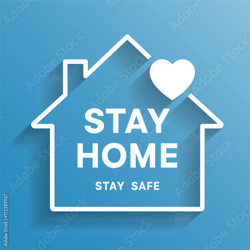 Stay home and stay safe vector icon design