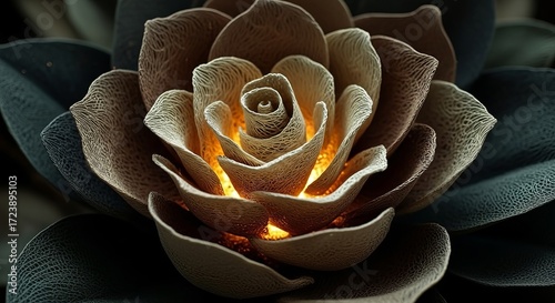 Wallpaper Mural Intricate bloom glows with warm inner light, symbolizing hope and beauty Torontodigital.ca