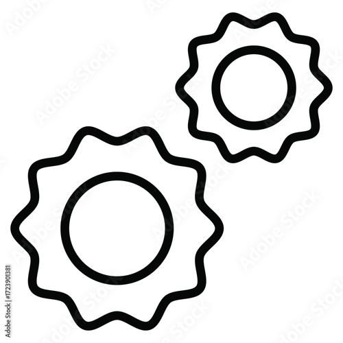 Setting icon with circle editable template with black stroke