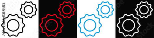 Setting icon set with circle editable template