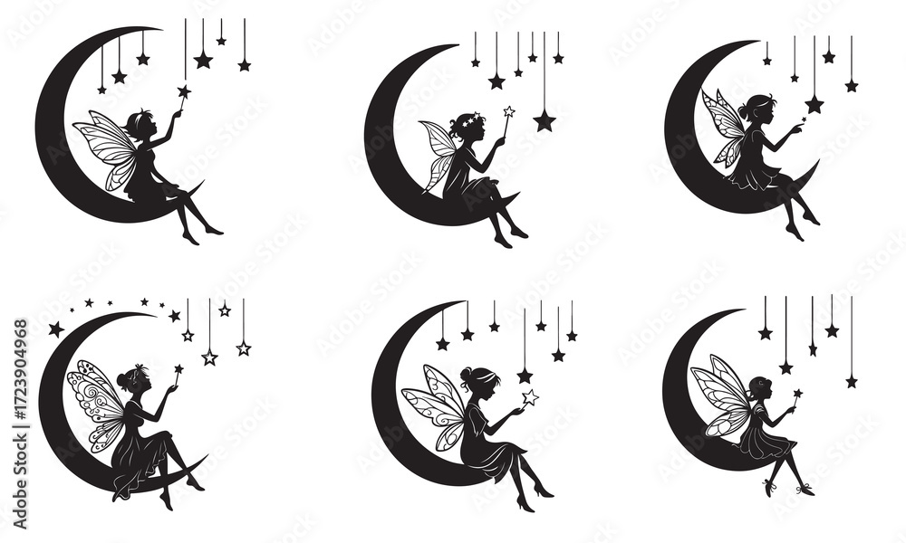Obraz premium Whimsical Fairy Silhouettes with Magic