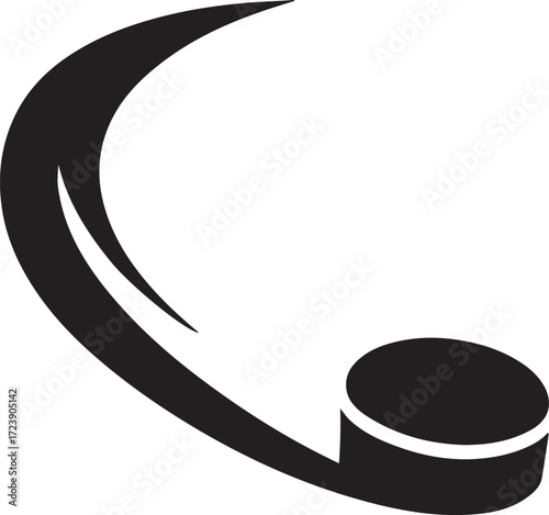 Ice hockey logo icon with swoosh design