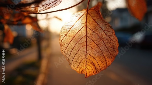 Dried leaf, sunlight, autumnal