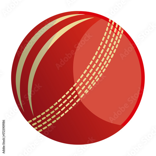 Vibrant red cricket ball, perfect for sports enthusiasts and game day promotions, bringing energy and excitement to your designs, ideal for sports teams and fan merchandise