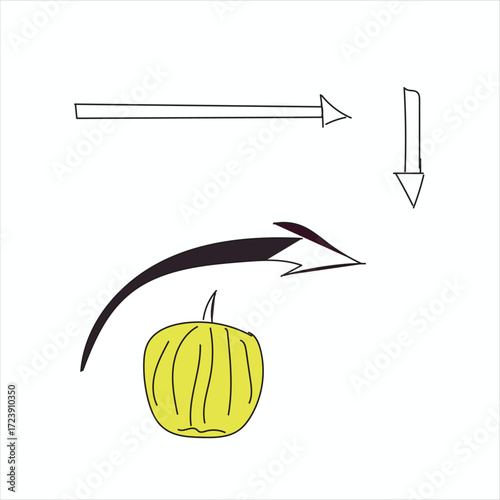 vector illustration of a pumpkin with a nut