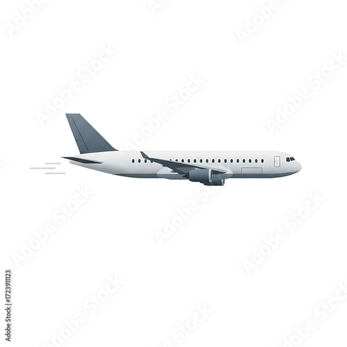 Wallpaper Mural Modern airplane vector illustration taking off with motion lines, side view Torontodigital.ca