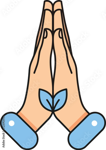 Give thanks hands. Prayer and supplication to God editable vector illustration icon 