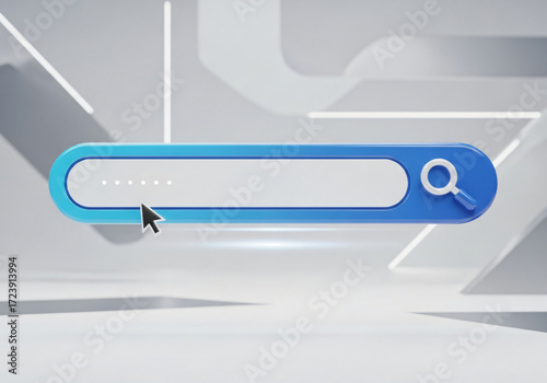 Search concept - 3d search bar. 3d rendering 