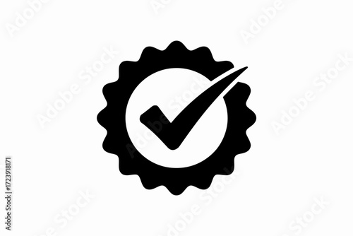 Simple black and white checkmark symbol indicating approval or confirmation
