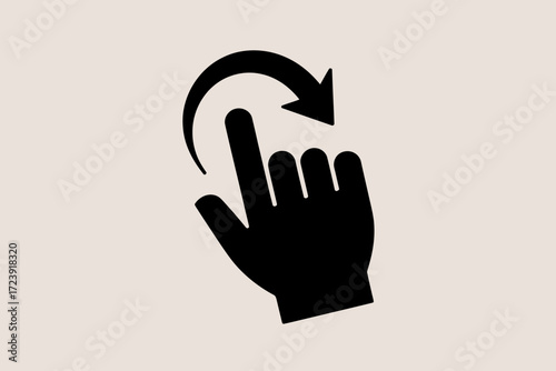 Hand gesture icon indicating swipe or scroll interaction on a digital device