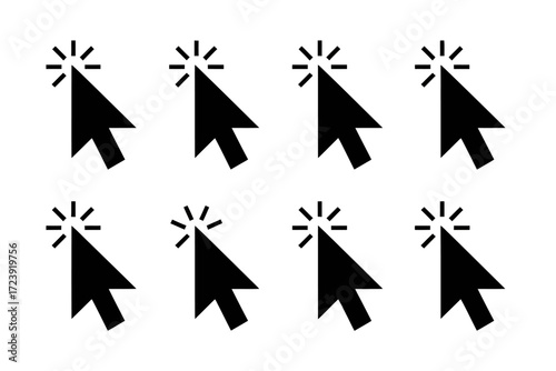 Multiple cursor icons indicating choices and online navigation options.